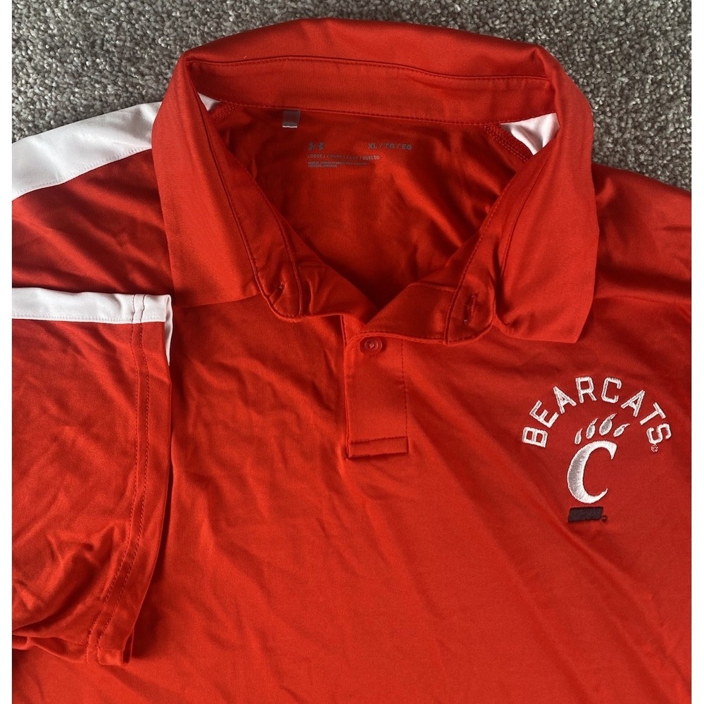 Under Armour Loose Cincinnati Bearcats Colorblock Polo Mens XL Performance NCAA